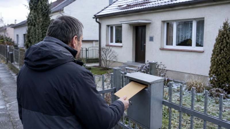 Rodinný dům se zahradou a poštovní schránkou jako ukázka nemovitosti podléhající dani z nemovitých věcí