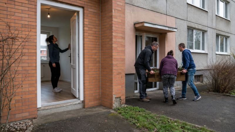 Panelový dům s byty v osobním vlastnictví a družstevními byty, ilustrační foto k porovnání vlastnických forem bydlení