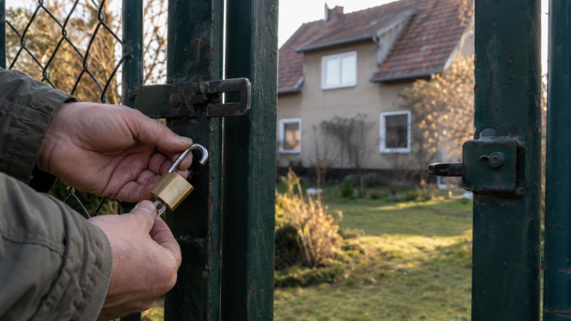 Výpis z listu vlastnictví se zvýrazněnou položkou zástavní právo, na stole vedle něj klíče od bytu